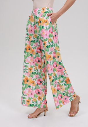 Stoffhose - white,multi-coloured