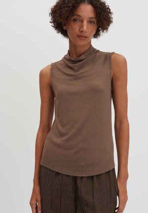 someday., SLIM DRAPED COLLAR - Top - hazelnut