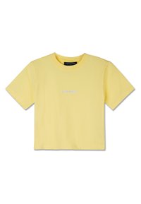 INES CROPPED BABY TEE - Basic T-shirt - washed soft yellow/white gum