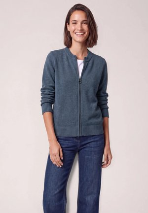 Cecil, LANGARM CARDIGAN MIT RUNDHALS UND ZIPPER - Gilet - cotton blue melange