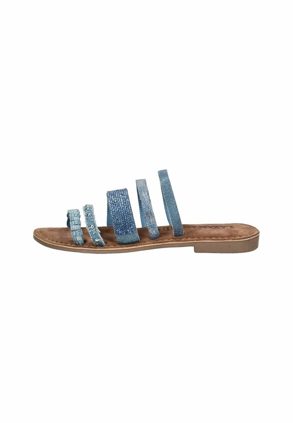 Pantolette flach - denim