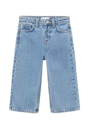 Shorts en denim bleu clair avec passants de ceinture, bouton avant, fermeture éclair et cinq poches, présentés sur un fond blanc.