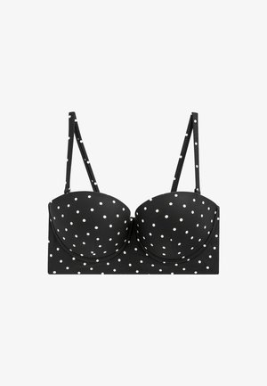 Next BALCONETTE REGULAR FIT - Bikini felső - black white spot