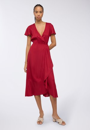 A PORTAFOGLIO TINTA UNITA - Vestito casual - rosso scuro