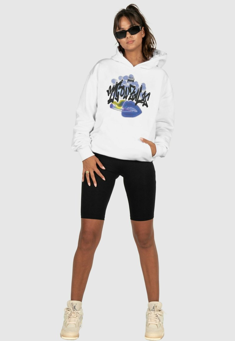 MJ Gonzales FRAUEN LADIES KISS X HEAVY OVERSIZED  - Kapucni - white