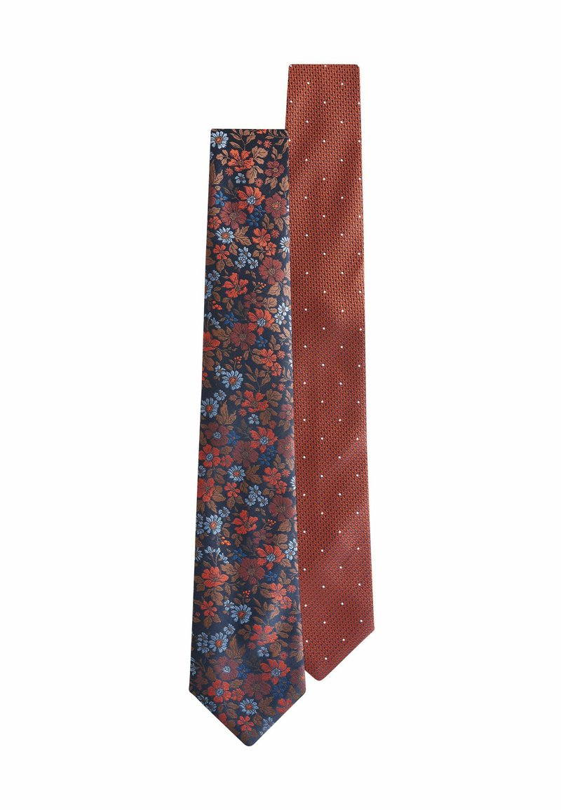 Next TEXTURED WITH 2 PACK REGULAR - Tie - rust orange floral polka dot