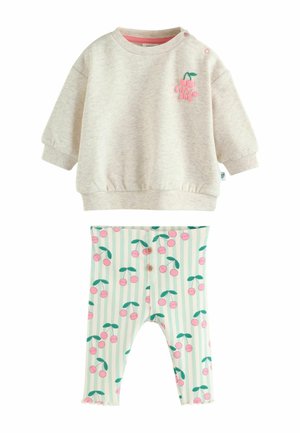 REGULAR FIT 2 PIECE SET - Sweatshirt - green ecru