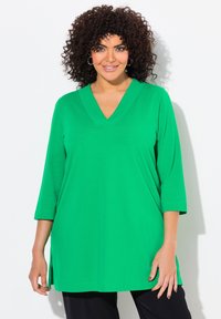 Ulla Popken V-AUSSCHNITT 3/4-ARM - Langarmshirt - natural green