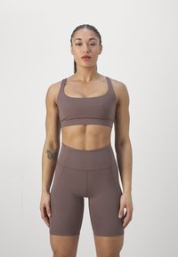Girlfriend Collective ANDY BRA SPLIT STRAP - Sujetadores deportivos con sujeción ligera - porcini