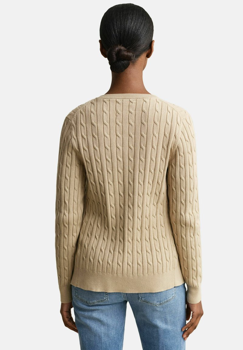 GANT STRETCH CABLE - Kardigan - oat beige