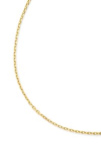 Goldfarbene Metallkette mit ovalen Gliedern, die eine glatte, polierte Oberfläche und ein einheitliches Design aufweisen.