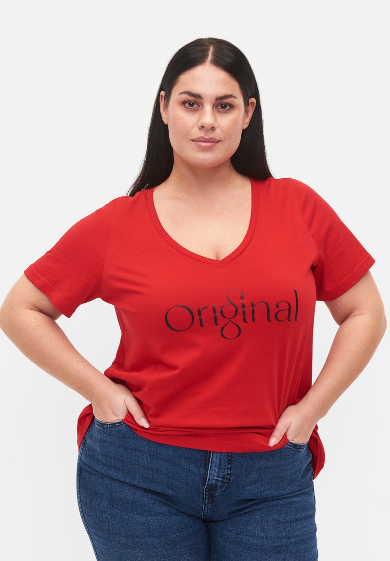Zizzi TShirt print tango red ori/rot Zalando.ch