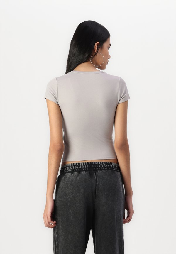 Soft Stretch Seamless Fabric Longline Baby Tee - Basic T-shirt - ash4