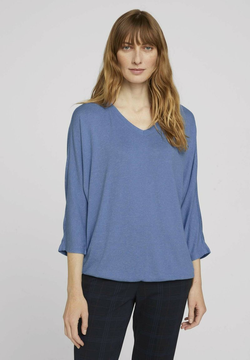 TOM TAILOR BATWING - Jumper - sea blue melange