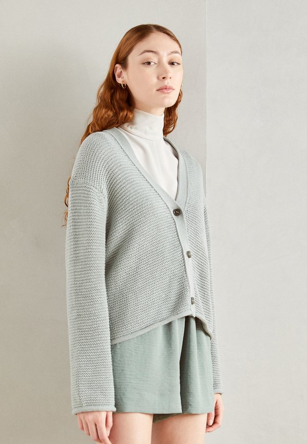 CARDIGAN LONGSLEEVE V NECK - Cardigan - faded mint