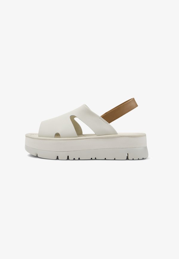 Platform sandals - weiß natural 1