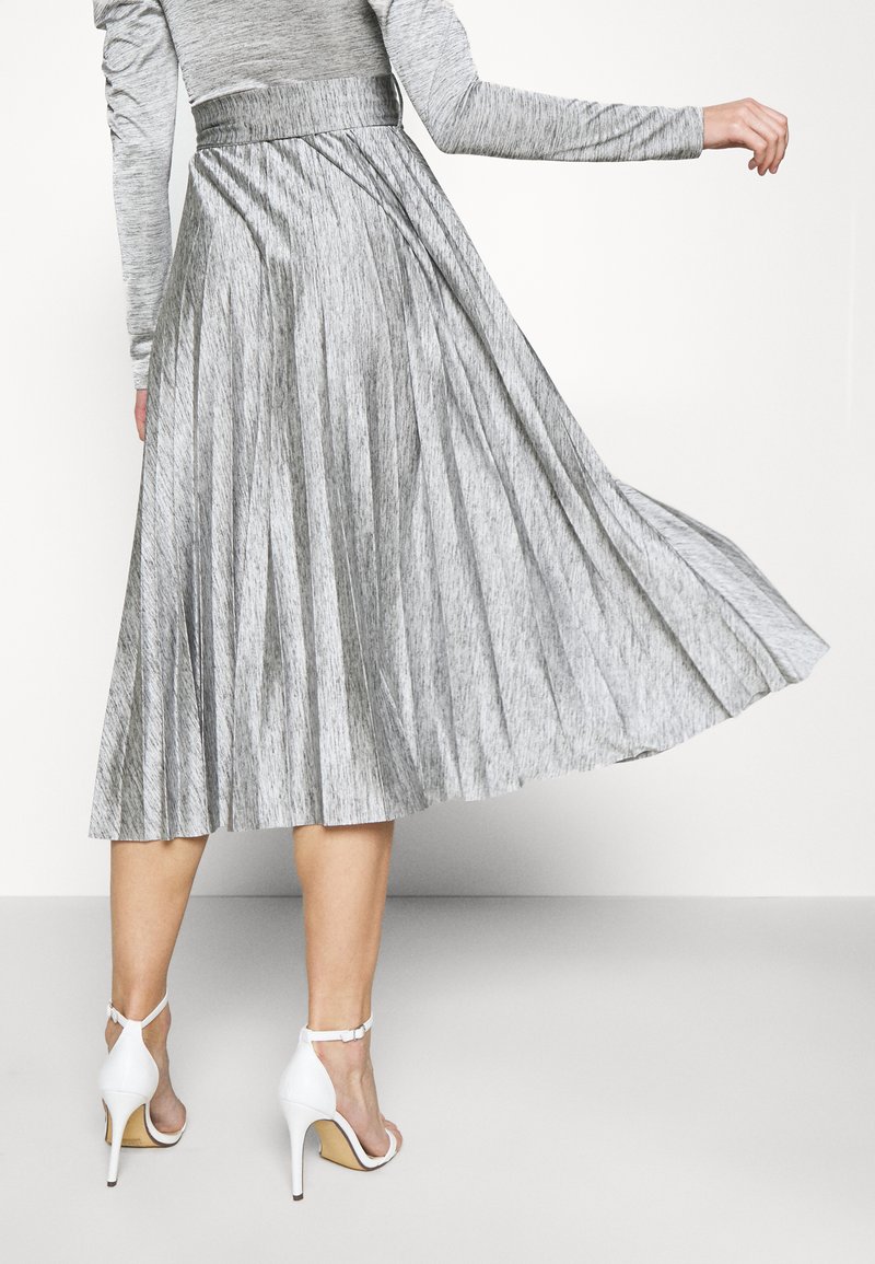Topshop Premium Marl Pleated Cocktailkleid Festliches Kleid Grey Grau Zalando De