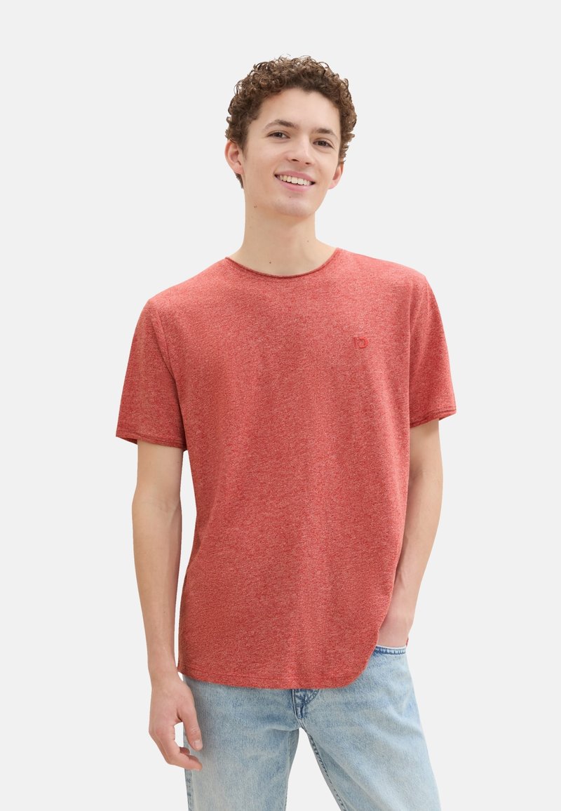 TOM TAILOR DENIM OPEN EDGE MELANGE - Camiseta básica - rot