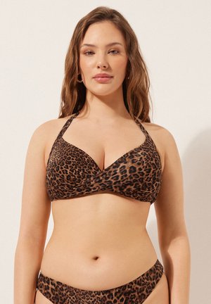 Calzedonia, WILD ANIMALIER TRIANGLE - Top de bikini - brown