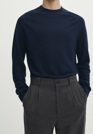 Strickpullover - mottled dark blue