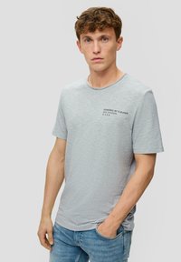 s.Oliver MIT STRUKTUR - T-Shirt print - grau meliert