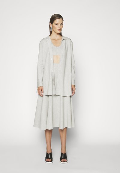Norma Kamali BOYFRIEND LINE MINI DRESS - Skjortebluse - light heather grey