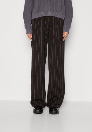 ONLY ONLKAIA PINSTRIPE WIDE PANT - Nohavice - black/white