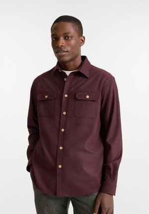 CON TASCHE - Camisa - bordeaux screziato