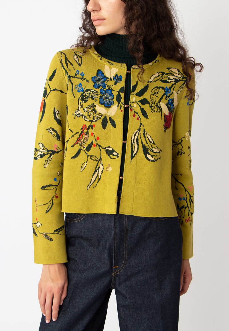 Cardigan Rouge à Fleurs Ivko - Veste Femme Mi-longue, Coton, Neuve Avec étiquettes