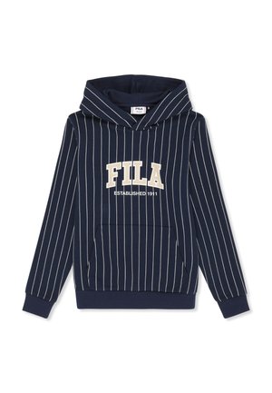 APPAREL RIFREDI RELAXED GRAPHIC PINSTRIPED - Hoodie - black iris   egret striped