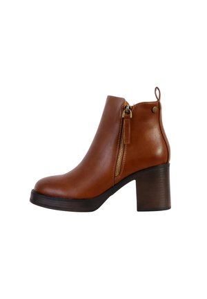 À ZIP - Platform ankle boots - camel
