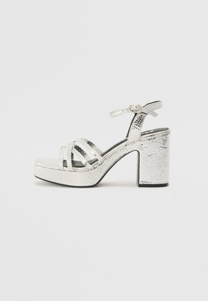 Højhælede sandaletter / Højhælede sandaler - silver-coloured