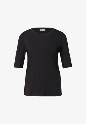 Street One, BASIC SOLID-COLOR CREW-NECK T-SHIRT - T-shirt basic - black