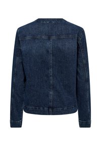 Tume denimhjakker, millel on sirge lõige, pikad varrukad ja minimaalsed õmblused. Omab klassikalist seljaosa ja puhtat viimistlust.