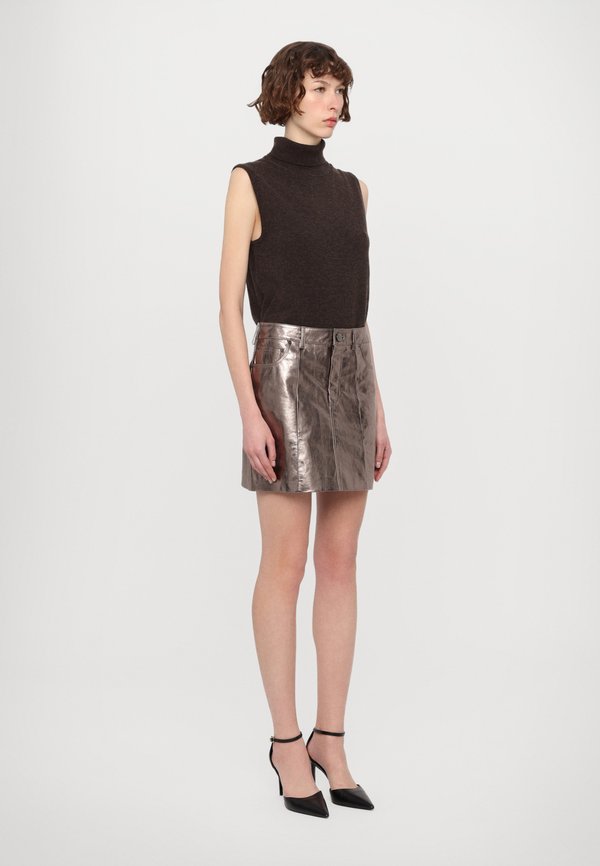 MIA METALLIC  - Mini skirt - gunmetal3