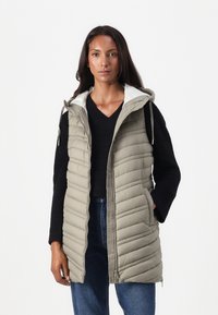 TOM TAILOR LONG HOODED VEST - Vest - smoke olive