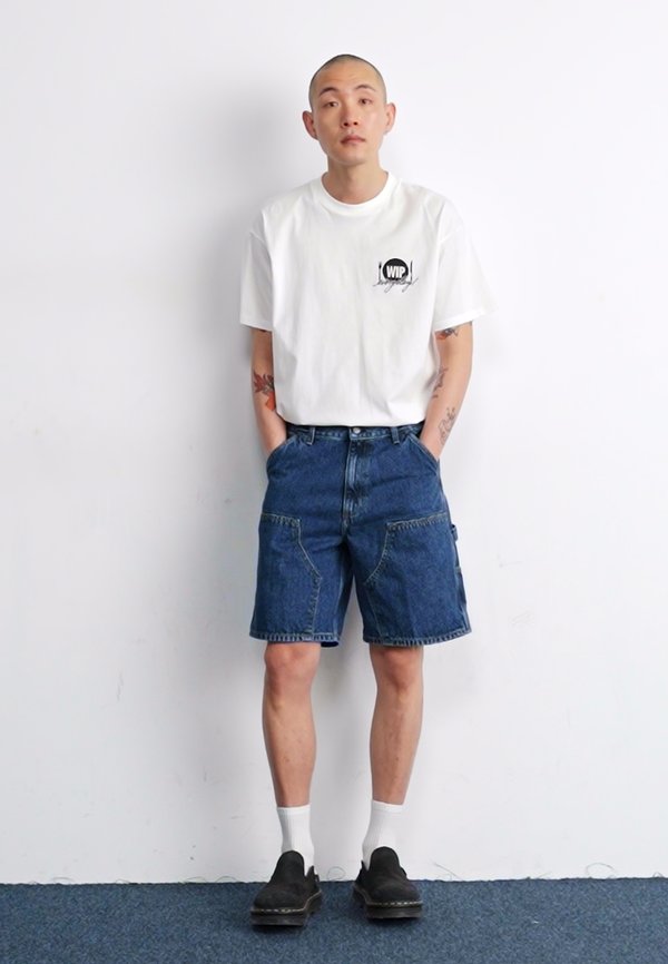 DOUBLE KNEE - Denim shorts2