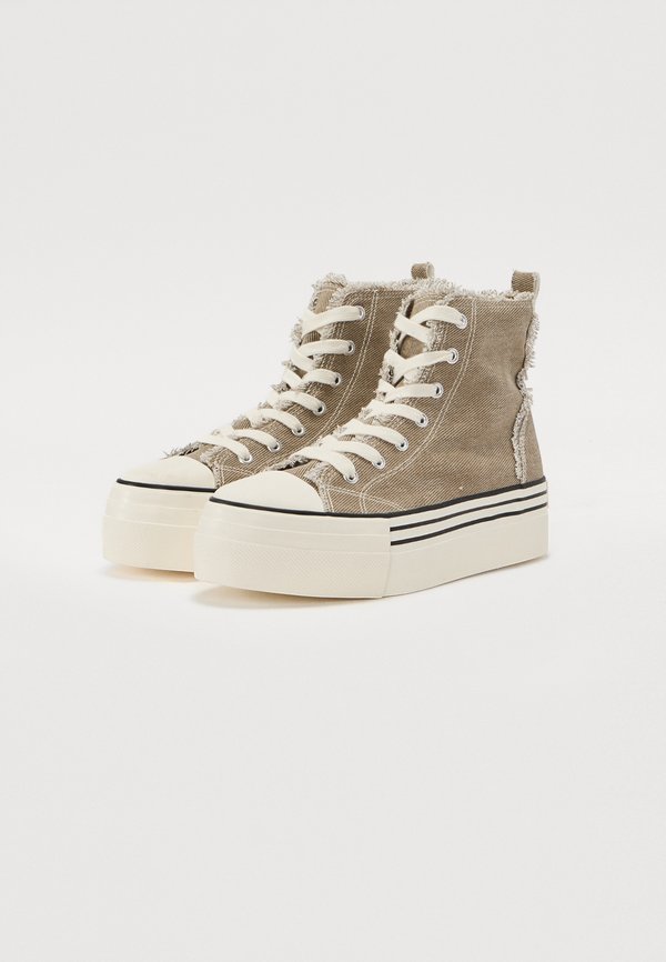 High-top trainers - beige denim2