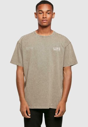 LIFE  - T-Shirt print - darkkhaki
