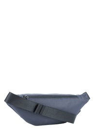 Graham Nylon Bauchtasche mit Reißverschluss, flachem Design und verstellbarem schwarzen Gurt; weist eine glatte Textur und rechteckige Form auf.
