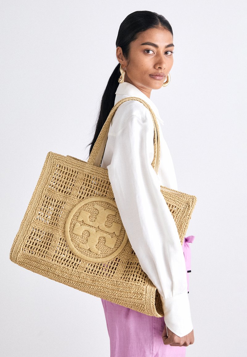 Tory Burch - ELLA HAND CROCHETED LARGE TOTE - Shoppingväska - natural, Förstora