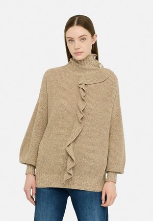WITH RUFFLES - Maglione - beige