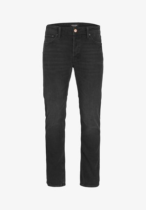 Črne denim hlače imajo klasičen kroj, pet žepov, subtilno zbledelost in gumb v bakreni barvi. Narejene so iz trpežne mešanice bombaža.