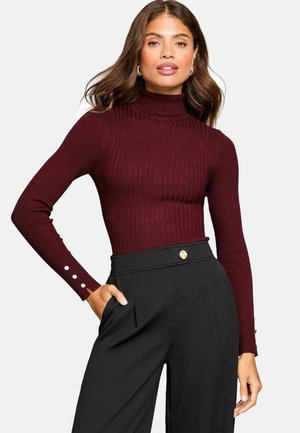 ROLL NECK BUTTON DETAIL  - Maglione - purple