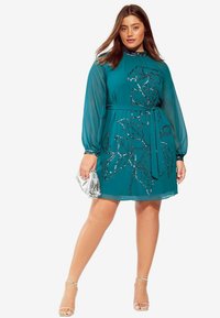 Lipsy EMBELLISHED ARTWORK  PLUS SIZE  - Denní šaty - teal
