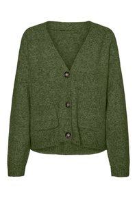 BOOM LS V-NECK BUTTON  NOOS - Adīta jaka - cypress