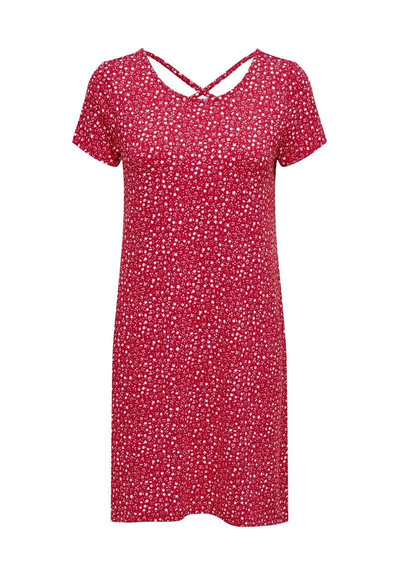 ONLY ONLBERA BACK LACE UP DRESS - Vestido ligero - rot