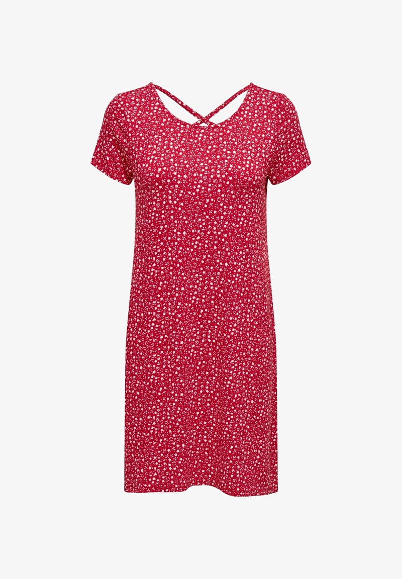 ONLY ONLBERA BACK LACE UP DRESS - Vestido ligero - rot
