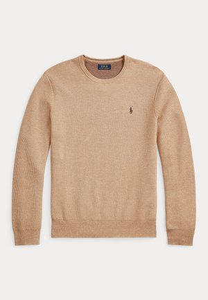 Polo Ralph Lauren, MESH-KNIT COTTON CREWNECK SWEATER - Maglione - camel melange