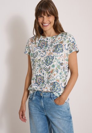 Cecil T-SHIRT MIT BOAT NECK UND PRINT - T-shirts print - vanilla white